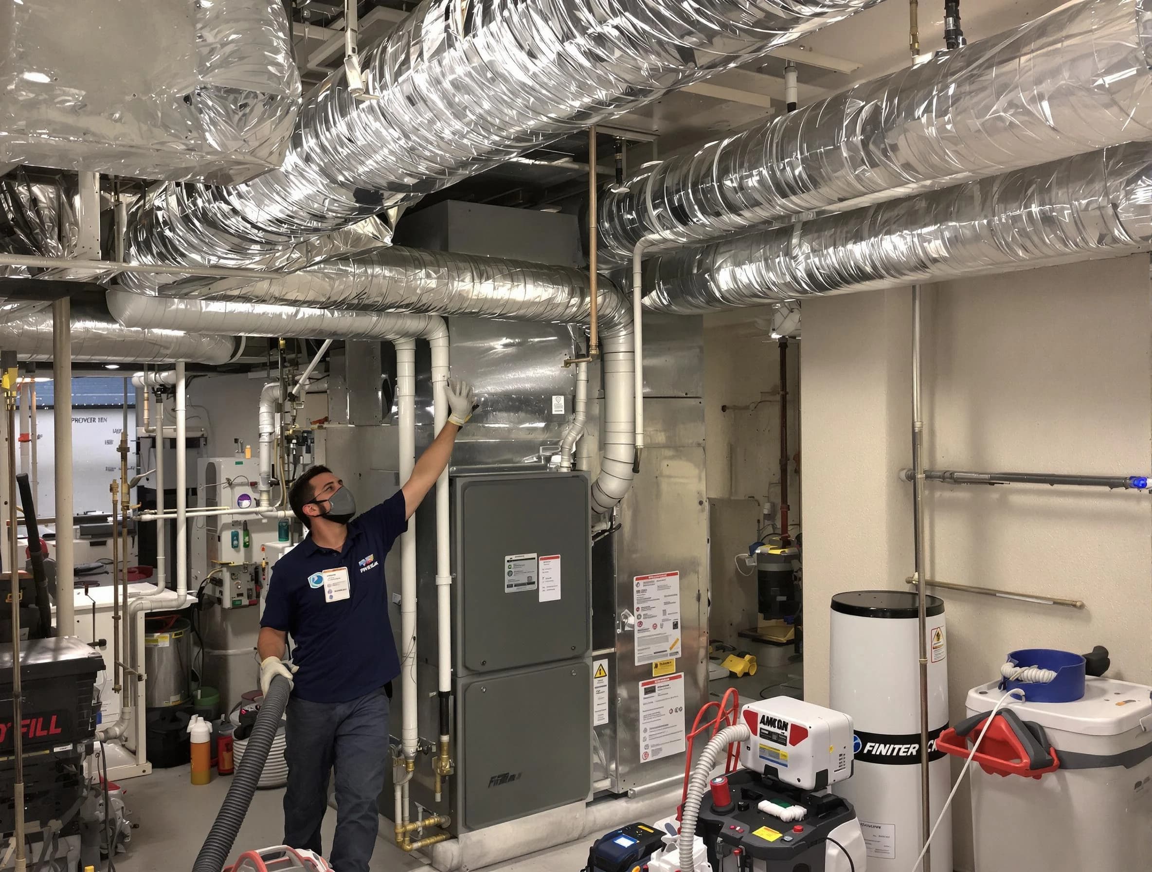 Westminster Air Duct Cleaning specialist performing thorough furnace duct cleaning in a Westminster residence