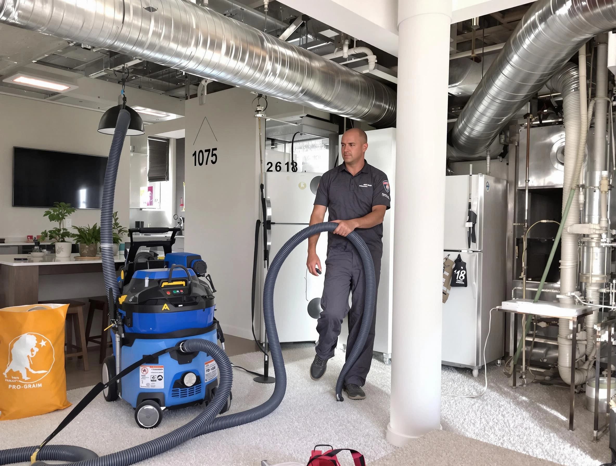 Westminster Air Duct Cleaning expert performing detailed indoor duct cleaning for improved air quality in Westminster