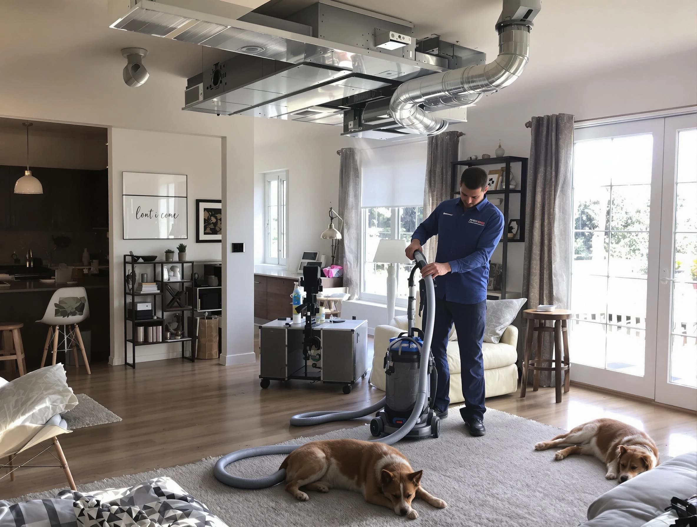 Westminster Air Duct Cleaning technician performing detailed indoor duct cleaning for improved air quality in Westminster