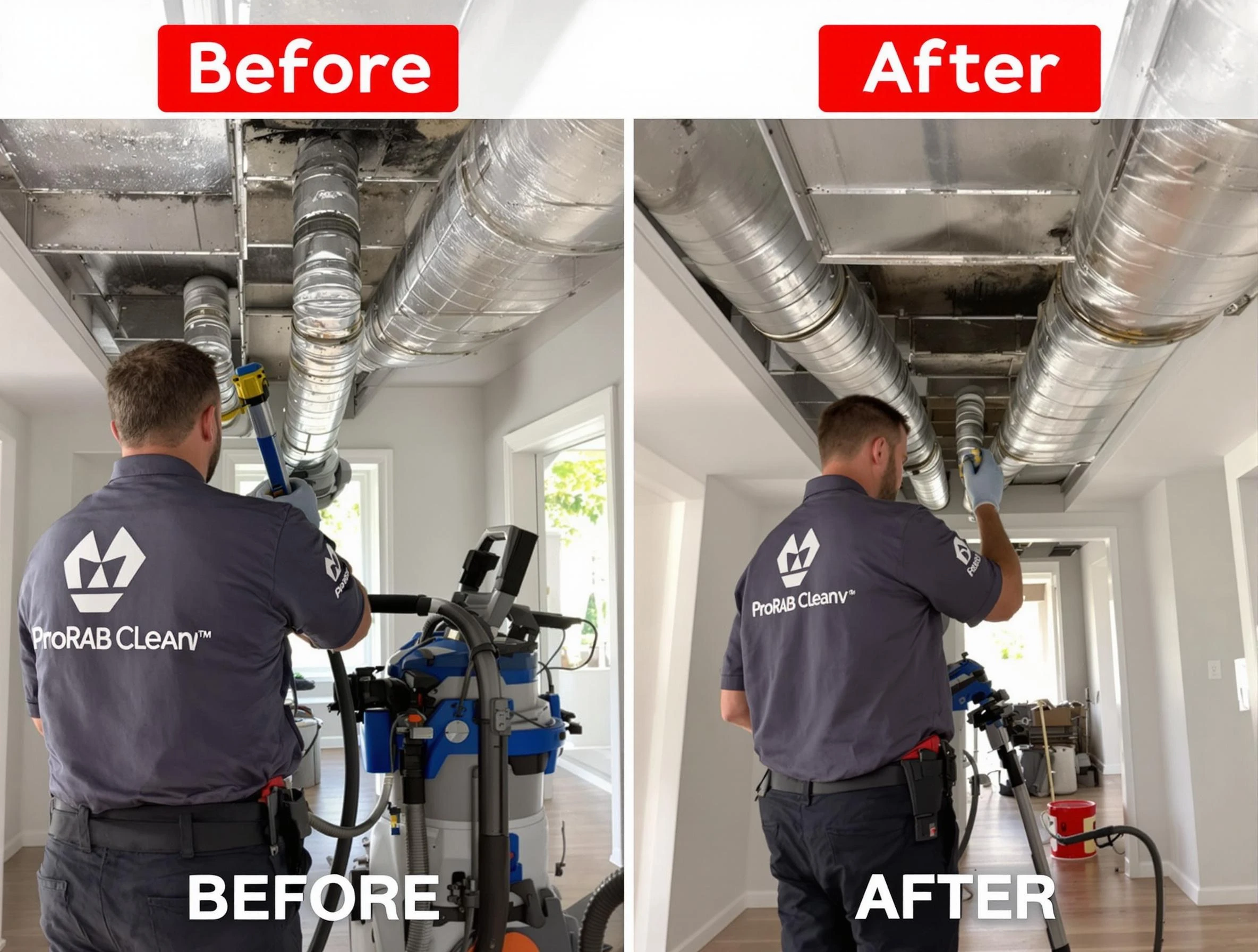 Westminster Air Duct Cleaning expert performing thorough residential duct cleaning in a Westminster home